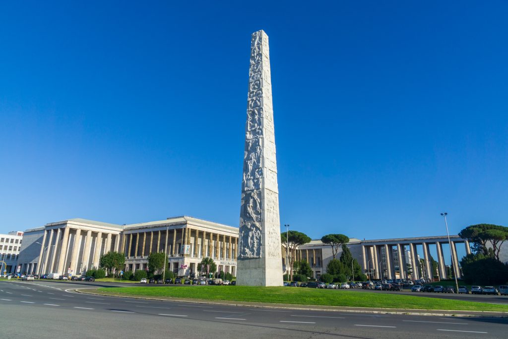 Rome,,Italy,-,December,10,,2019:,Marconi,Obelisk,Square,In